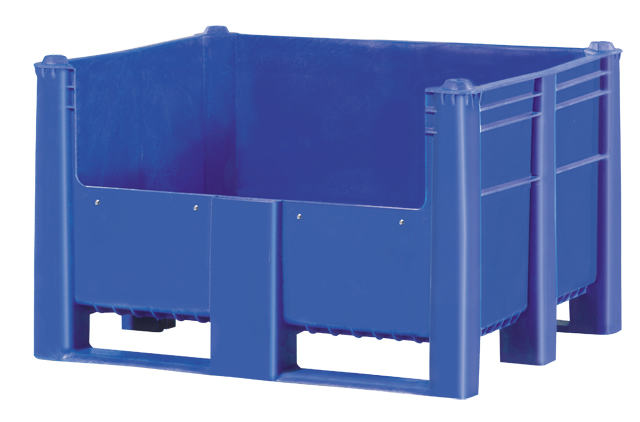 Container plastik besar - jual box plastik,  Solid,  4 way,  2 runners + 2 legs,  ISO 1200x1000 