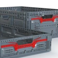 box plastik -  jual container di Jakarta, Folding Vented, 55L lipat (dilipat) box plastik berventilasi plastik. Sewa mulai dari harga USD$0.02 / container / hari!, 55L lipat (dilipat) container plastik berventilasidengan kunci ergonomis menangani untuk menghasilkan petani dan distributor, C2GP6426FV