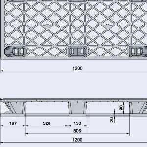 Harga pallet plastik - jual palet,  Export, ISO 1200x1000 , Light Weight