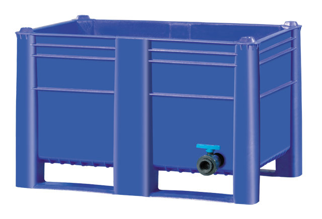 plastic Bulk Container, best plastic bin indonesia, Solid with drainage valve, HDPE, Euro 1200x800, B2GD1208H74SDPV