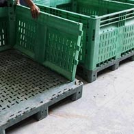 Plastic Bulk Container - best pallet box in Indonesia, Vented folding, HDPE, ISO 1200x1000, B2GD1210KTV