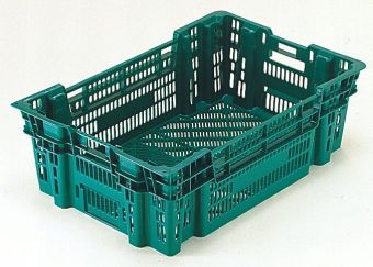 plastic crates, best plastic indonesia, HDPE, Stack and nest, Agriculture, Euro 600x400, Food, Reusable/RPC, Vented, C2GP6419V