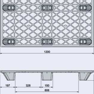 Plastic pallets in Jakarta - a strong plastic pallet from Plastic 2 go Indonesia, Export, ISO 1200x1000 , Light Weight, P2G105