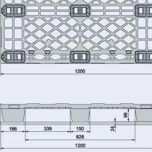 Plastic pallets in Jakarta - a strong plastic pallet from Plastic 2 go Indonesia, Euro 1200x800, Export , Medium Duty, P2G840